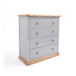Rackhams Bicarri 4 Drawer Chest of Drawers Brass Knob - Grey - thumbnail 2