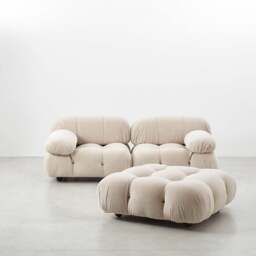 Rackhams B&B Italia Camaleonda Sofa, Two Seater Sofa, Modular Sofa - Velvet - Ottoman - Blue