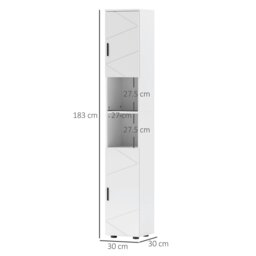 Rackhams Tall Bathroom Storage Cabinet with Soft Close Mechanism, White - White - Bathroom cabinet - Particle board - thumbnail 5