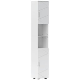 Rackhams Tall Bathroom Storage Cabinet with Soft Close Mechanism, White - White - Bathroom cabinet - Particle board - thumbnail 2