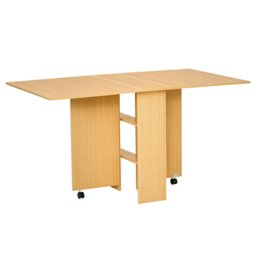 Rackhams Foldable Dining Table with Storage Shelves for Kitchen, Dining Room - Teak - Teak - 80 - thumbnail 2