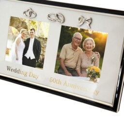 Rackhams 50th Anniversary and Wedding Day Picture Frame in Silver and Black with Icons - thumbnail 5