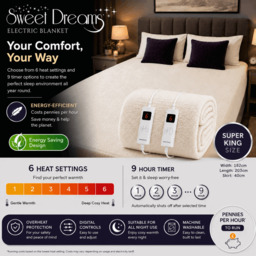 Rackhams Luxury Fleece Electric Blanket Superking Size, Machine Washable Underblanket, Digital Control, Overheat Protection - thumbnail 5