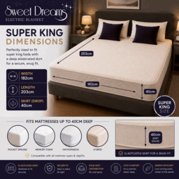 Rackhams Luxury Fleece Electric Blanket Superking Size, Machine Washable Underblanket, Digital Control, Overheat Protection - thumbnail 2