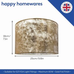 "Rackhams Modern Designer Gold Foil Effect 10"" Lamp Shade for Table or Ceiling Use" - thumbnail 6