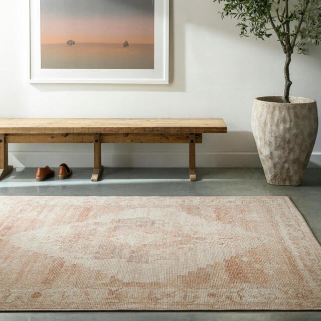 Rackhams Becki Owens Luca-Vintage Blue Brown Green Traditional Vintage Boho Rug - 200 x 275 cm - image 1