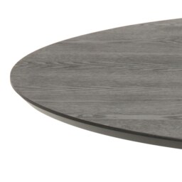 Rackhams Ibiza Round Dining Table with Black Ash Top and Matt Black Base - Black - No - Black - thumbnail 6