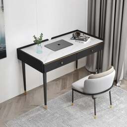 Rackhams Bodden Office Desk, Sintered Stone - 120 x 60cm - Grey Drawers NO Chair - Grey Drawers NO Chair - thumbnail 2