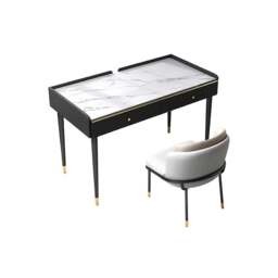 Rackhams Bodden Office Desk, Sintered Stone - 120 x 60cm - Grey Drawers NO Chair - Grey Drawers NO Chair - thumbnail 3