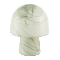 Rackhams Modern Unique Green and White Marble Effect Glass Mushroom Table Lamp - thumbnail 5
