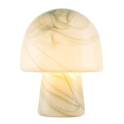 Rackhams Modern Unique Green and White Marble Effect Glass Mushroom Table Lamp - thumbnail 2