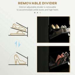 Rackhams Three-Drawer Minimalistic Shoe Cabinet - Black - thumbnail 6