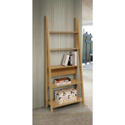 Rackhams Riva Retro 5 Tier Ladder Bookcase Display Shelf Unit - Light Grey - thumbnail 4