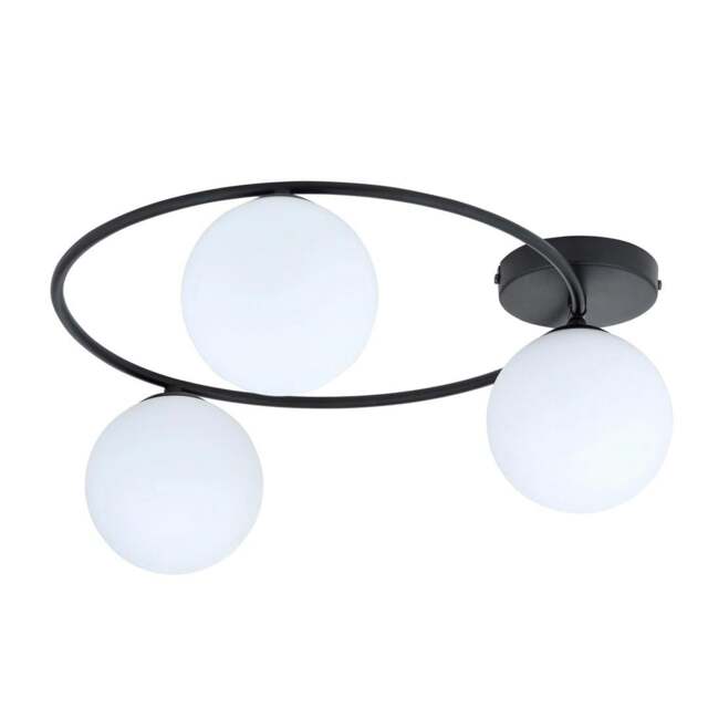 Rackhams SOPRA Ceiling lamp 3 x E14 Black with White Shade - image 1