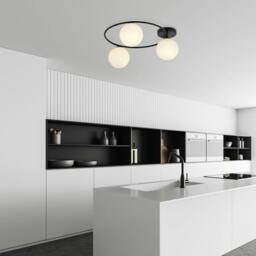 Rackhams SOPRA Ceiling lamp  3 x E14 Black with White Shade - thumbnail 2