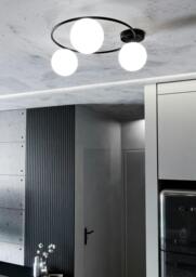 Rackhams SOPRA Ceiling lamp  3 x E14 Black with White Shade - thumbnail 4