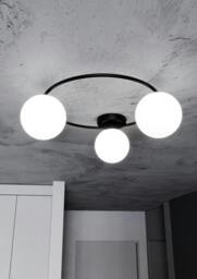 Rackhams SOPRA Ceiling lamp  3 x E14 Black with White Shade - thumbnail 6