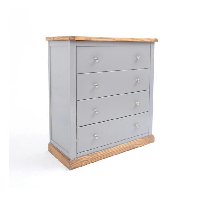 Rackhams Biccari 4 Drawer Chest of Drawers Chrome Knob - Grey - image 1