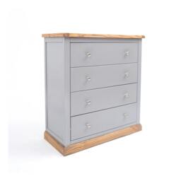 Rackhams Biccari 4 Drawer Chest of Drawers Chrome Knob - Grey