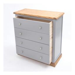 Rackhams Biccari 4 Drawer Chest of Drawers Chrome Knob - Grey - thumbnail 4