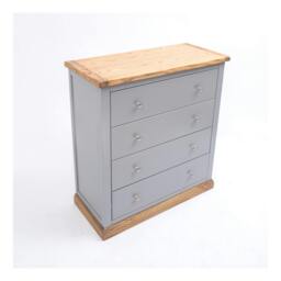 Rackhams Biccari 4 Drawer Chest of Drawers Chrome Knob - Grey - thumbnail 3