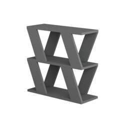 Rackhams Lazena Modern 3-Tier Side Table, Slim Particleboard End Table H55.4cm - Retro Grey - thumbnail 3