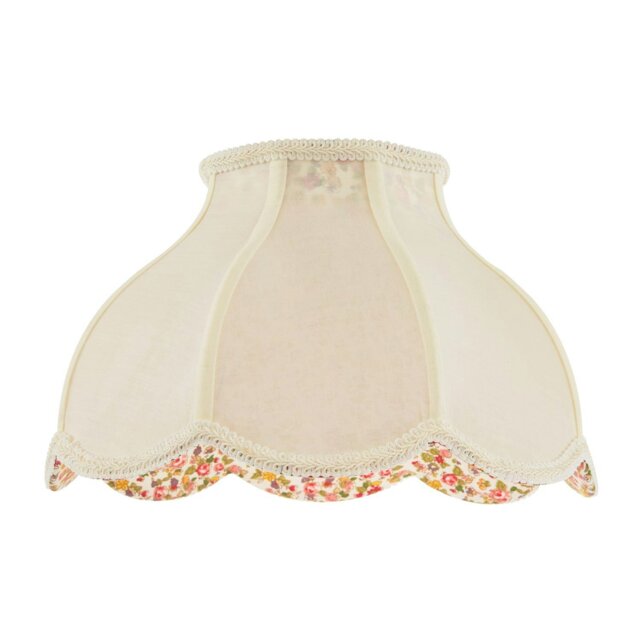 Rackhams Cream Victorian Lamp Shade with Scallop Edges and Floral Inner Lining - image 1