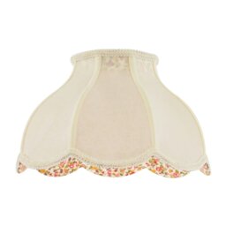 Rackhams Cream Victorian Lamp Shade with Scallop Edges and Floral Inner Lining