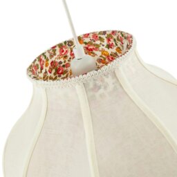 Rackhams Cream Victorian Lamp Shade with Scallop Edges and Floral Inner Lining - thumbnail 5