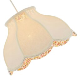 Rackhams Cream Victorian Lamp Shade with Scallop Edges and Floral Inner Lining - thumbnail 3