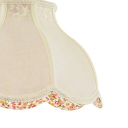 Rackhams Cream Victorian Lamp Shade with Scallop Edges and Floral Inner Lining - thumbnail 4