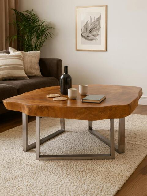 Rackhams Surak Live Edge Teak Wood Coffee Table - image 1