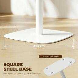 Rackhams Dining Table for 2, Small Kitchen Table with Wood Veneer Top, Natural - White - 60 - White - thumbnail 6