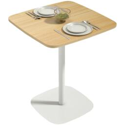 Rackhams Dining Table for 2, Small Kitchen Table with Wood Veneer Top, Natural - White - 60 - White - thumbnail 2