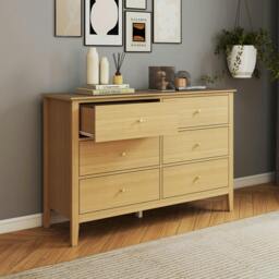 Rackhams Henley 3 + 3 Drawer Chest of Drawers - Oak-Effect - thumbnail 2