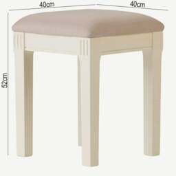 Rackhams Gainsborough Upholstered Stool Dressing Table Cushion Seat Assembled - Vintage Cream, Cream - thumbnail 2