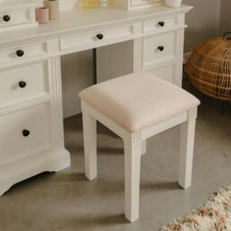 Rackhams Gainsborough Upholstered Stool Dressing Table Cushion Seat Assembled - Vintage Cream, Cream - thumbnail 3