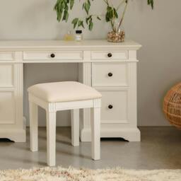 Rackhams Gainsborough Upholstered Stool Dressing Table Cushion Seat Assembled - Vintage Cream, Cream - thumbnail 6