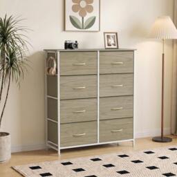 Rackhams Chest of Drawers for Bedroom, 8 Fabric Drawers - Grey - thumbnail 6