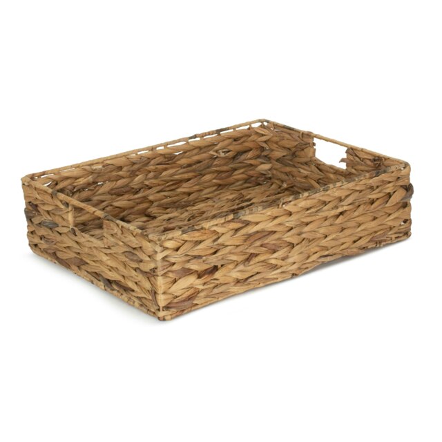 Rackhams Shallow Rectangular Water Hyacinth Storage Basket - Large