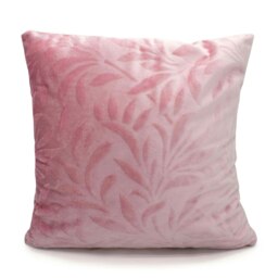 Rackhams Soft Touch Velvet Flock Leaf Cushion - 43cm x 43cm - Silver - thumbnail 2