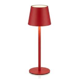 Rackhams Turin Cordless Table Lamp Outdoor Indoor Room Lantern LED Reading Desk Light - Crimson - thumbnail 3