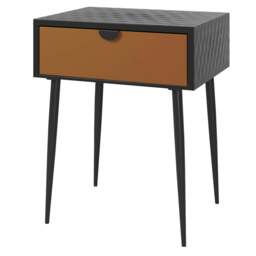 Rackhams Jupiter Metal 1-Drawer Bedside Cabinet - thumbnail 2