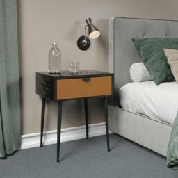 Rackhams Jupiter Metal 1-Drawer Bedside Cabinet