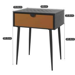 Rackhams Jupiter Metal 1-Drawer Bedside Cabinet - thumbnail 5