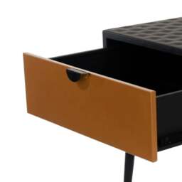 Rackhams Jupiter Metal 1-Drawer Bedside Cabinet - thumbnail 4