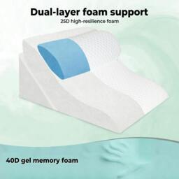 Rackhams Large Wedge Pillow Cooling Memory Foam Orthopaedic Bed Cushion Acid Reflux - thumbnail 5