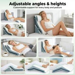 Rackhams Large Wedge Pillow Cooling Memory Foam Orthopaedic Bed Cushion Acid Reflux - thumbnail 4