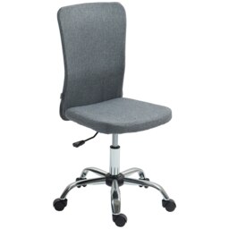Rackhams Armless Computer Desk Chair, Makeup Vanity Chair for Home, Grey - thumbnail 2