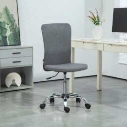 Rackhams Armless Computer Desk Chair, Makeup Vanity Chair for Home, Grey